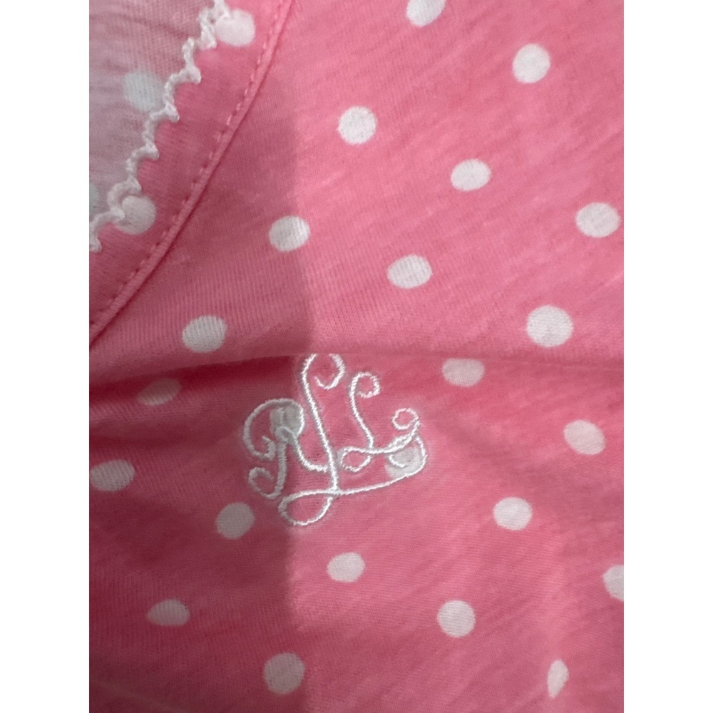 Lauren Ralph‎ Lauren Pink Polka Dot Tank Nightgown Size XL Scoop Neck Cotton - Picture 4 of 7